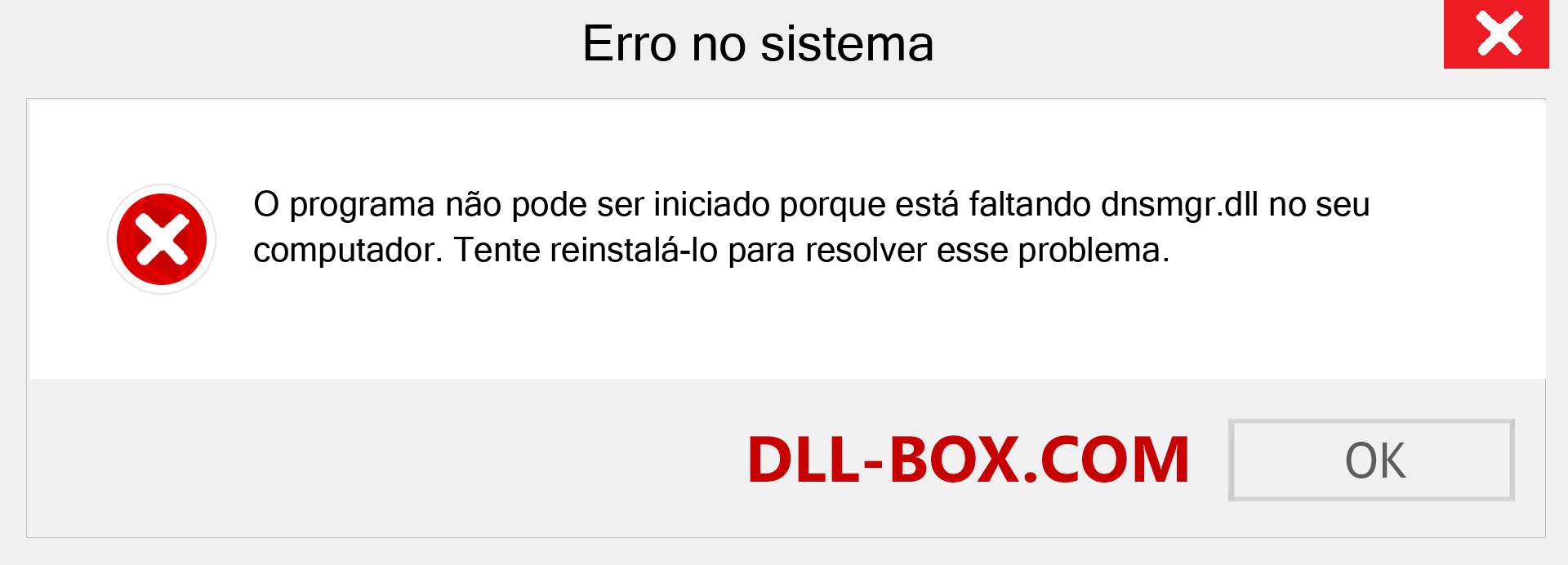 Arquivo dnsmgr.dll ausente ?. Download para Windows 7, 8, 10 - Correção de erro ausente dnsmgr dll no Windows, fotos, imagens